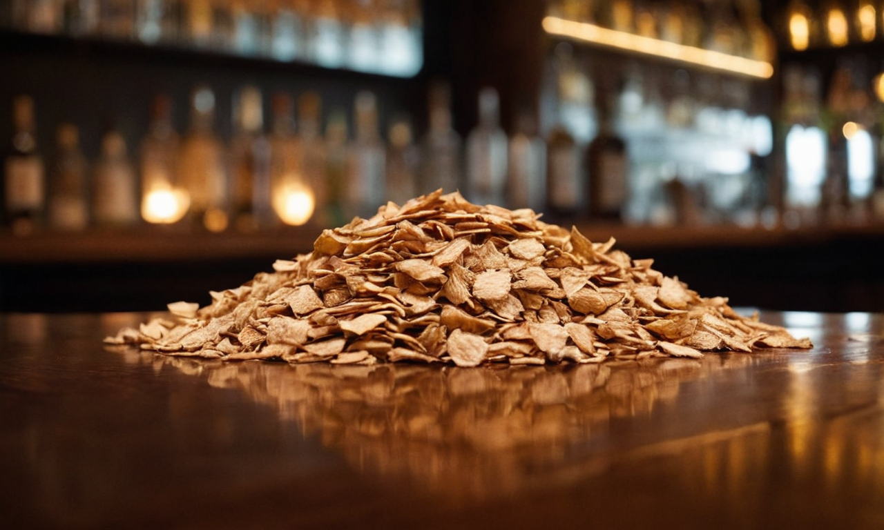 Wood chips on a bar